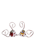 Weiß Rot Tupfen Blumen Print Triangel