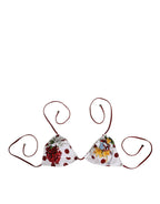 Weiß Rot Tupfen Blumen Print Triangel