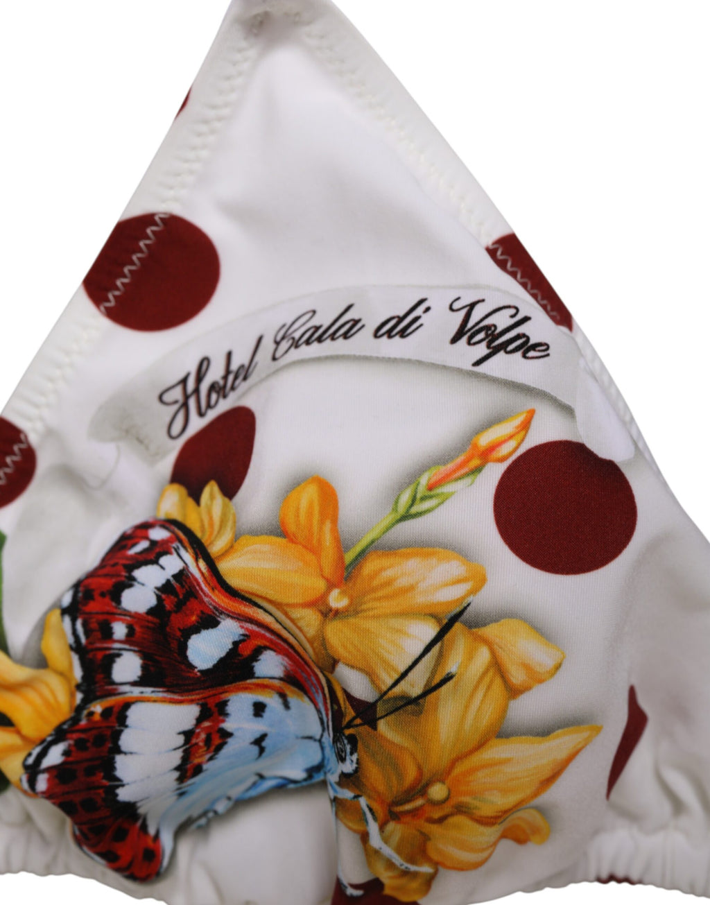 Weiß Rot Tupfen Blumen Print Triangel