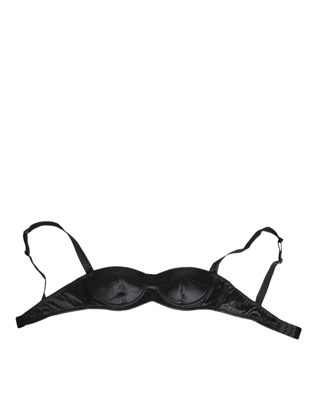 Schwarzer kabelloser BH aus Seidensatin