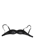 Schwarzer kabelloser BH aus Seidensatin