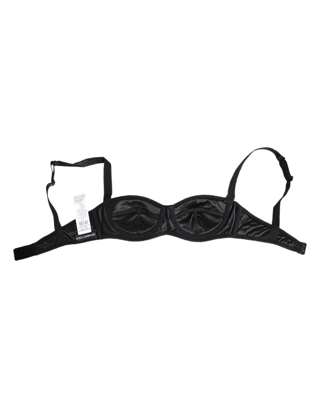 Schwarzer kabelloser BH aus Seidensatin