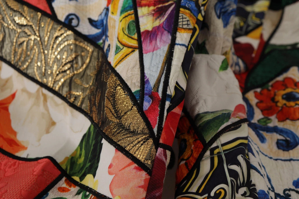 Multicolor Patchwork Jacquard Hose mit hohem Bund