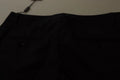Schwarze Hosen mit mittelhohem Bund und Streifen