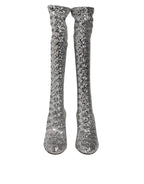 Shoes Silver Sequins Glitter High Heel Boot Shoes