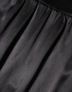 Black Silk Blend Lace Trim Sleeveless Mini Dress