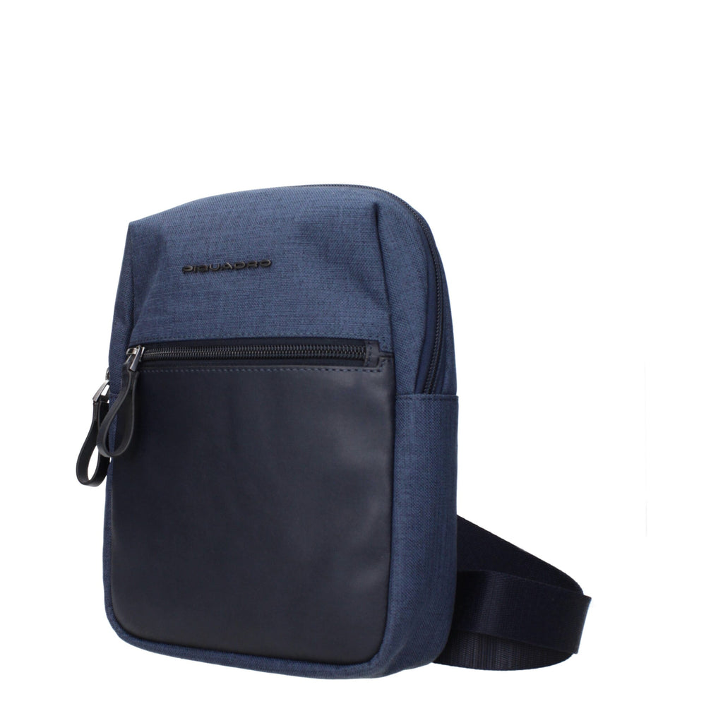 Blaue Umhängetasche aus Stoff