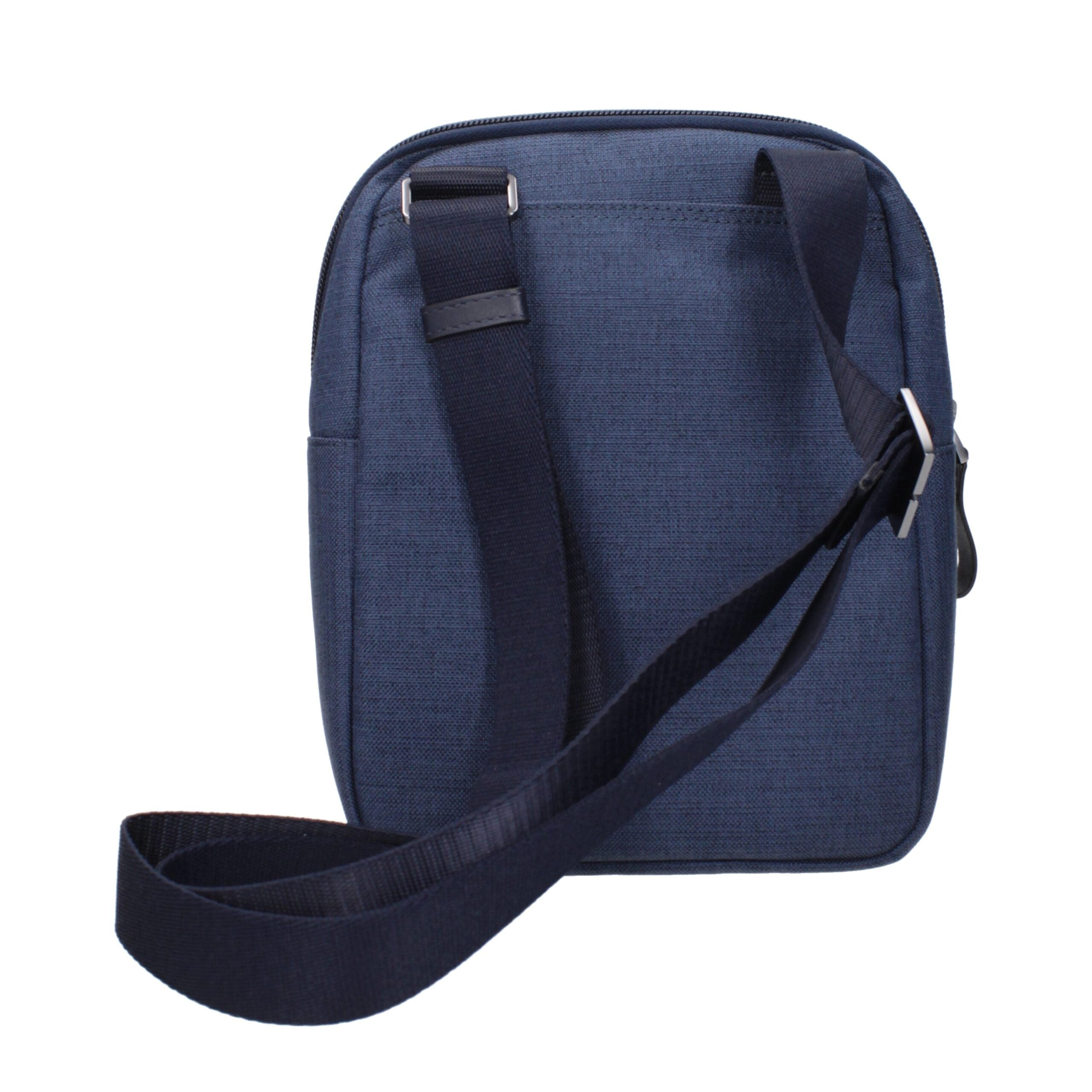 Blaue Umhängetasche aus Stoff