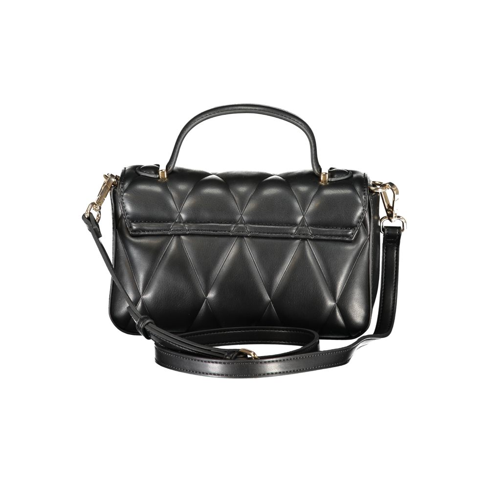 Black Polyurethane Women's Shoulder Bag