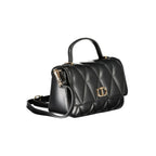 Black Polyurethane Women's Shoulder Bag