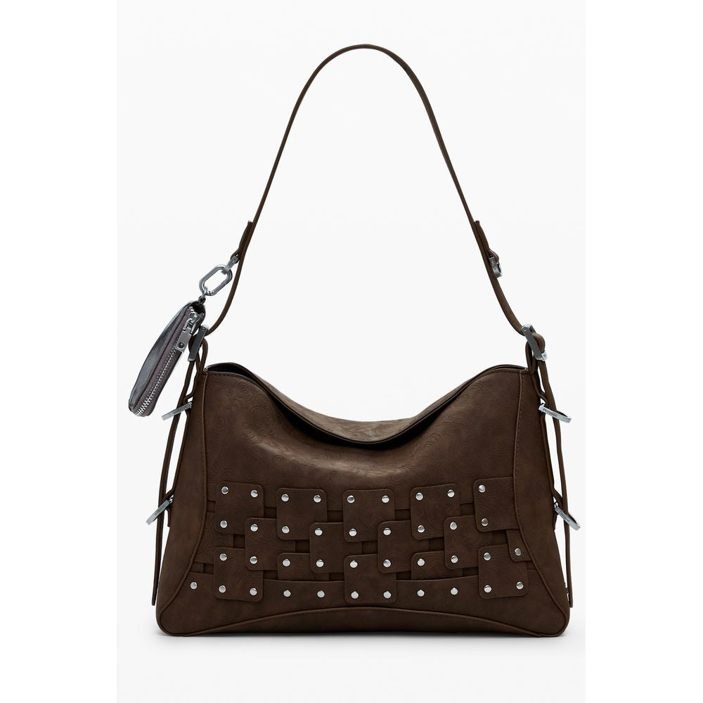 Braune Damenhandtasche aus Polyurethan