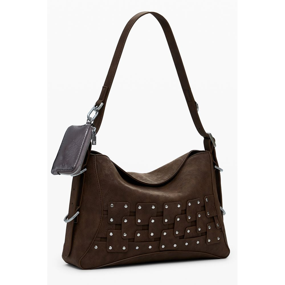 Braune Damenhandtasche aus Polyurethan