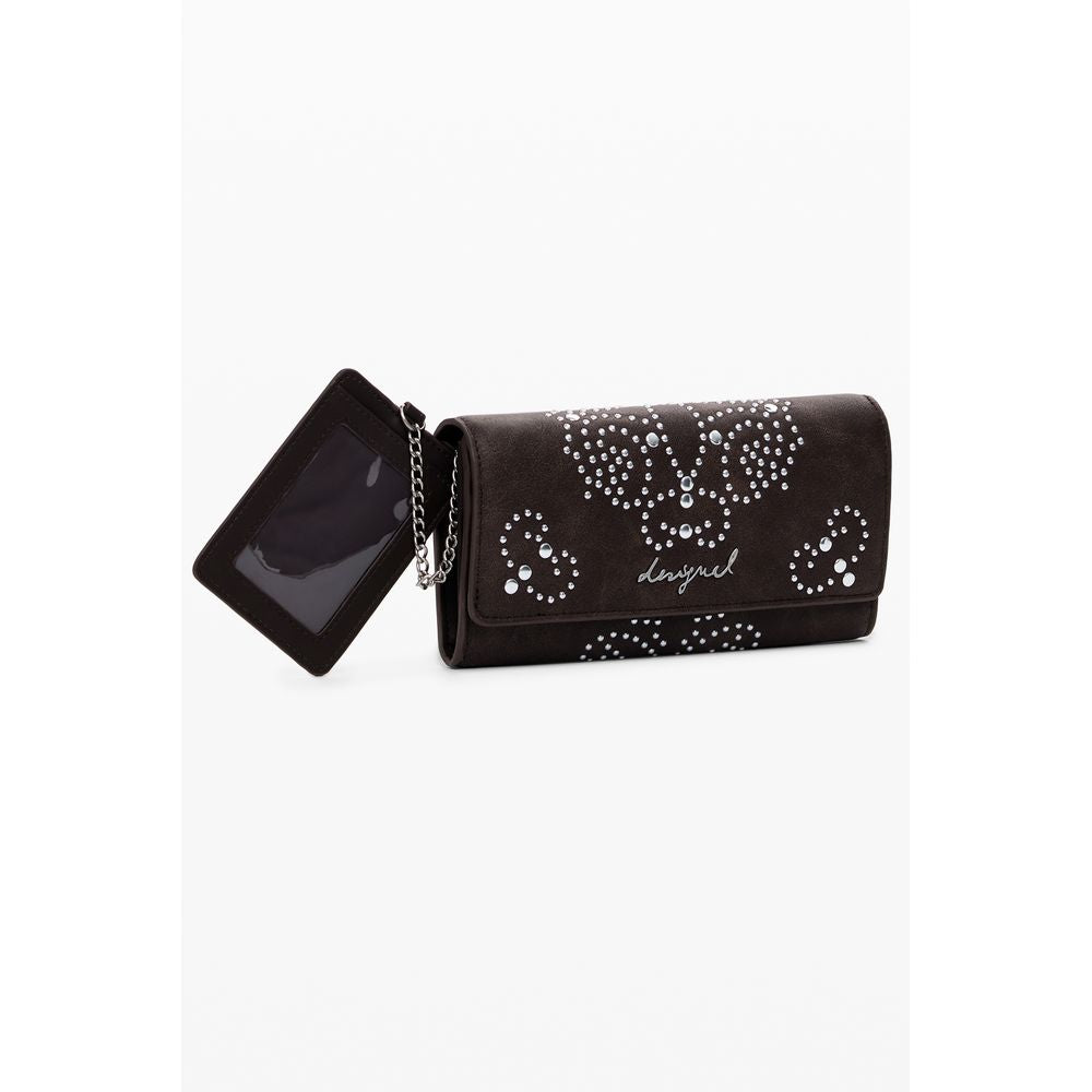 Brown Polyurethane Women's Wallet