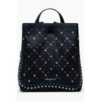 Nero Polyurethane Women Mini Backpack