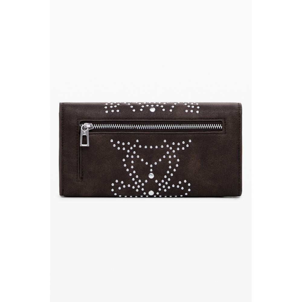 Brown Polyurethane Women's Wallet
