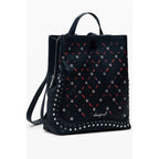Nero Polyurethane Women Mini Backpack