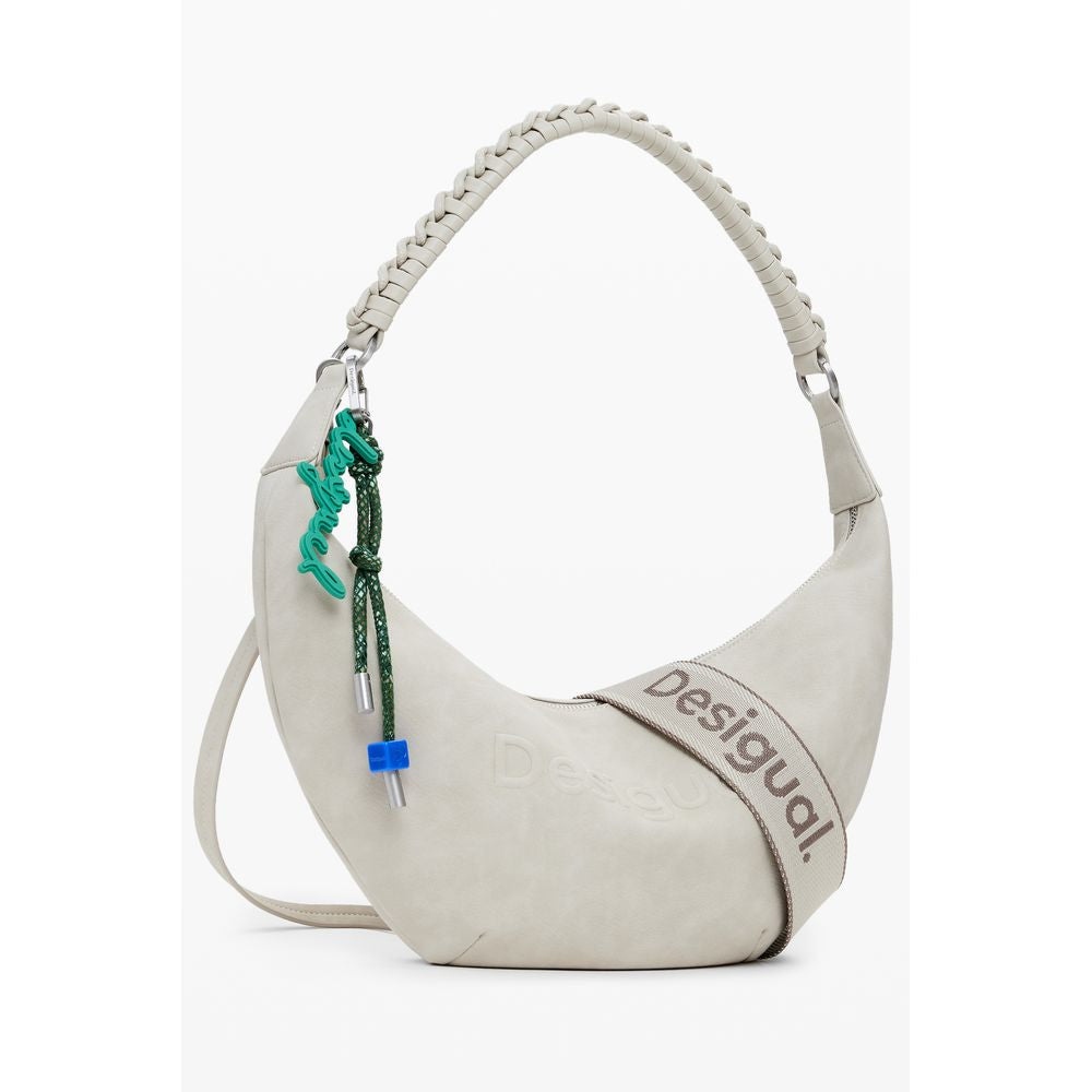 Borsa a mano da donna in poliuretano beige
