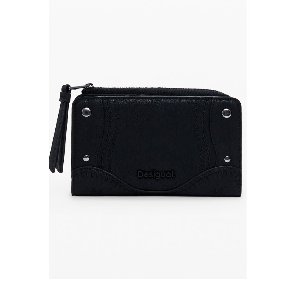 Black Polyurethane Women's Wallet