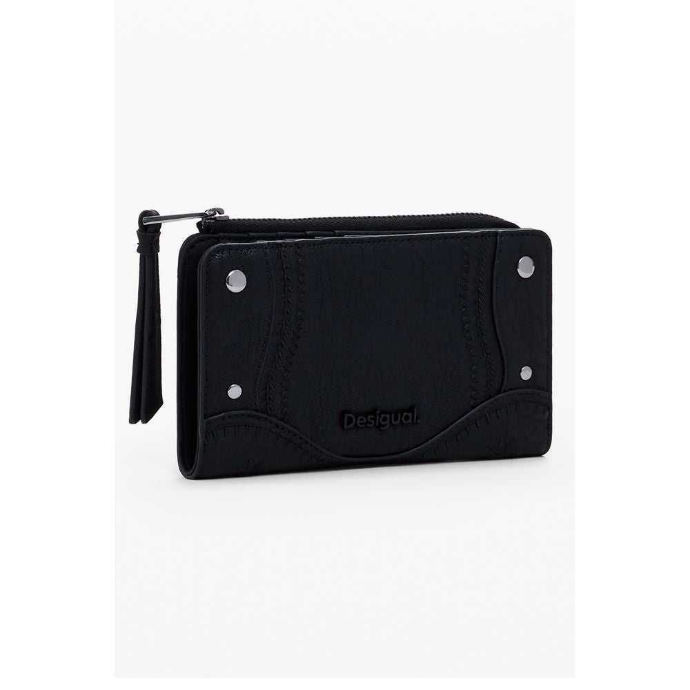 Black Polyurethane Women's Wallet