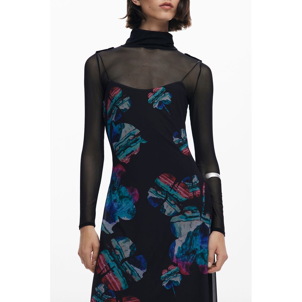 Schwarzes Polyesterkleid für Damen