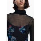Schwarzes Polyesterkleid für Damen