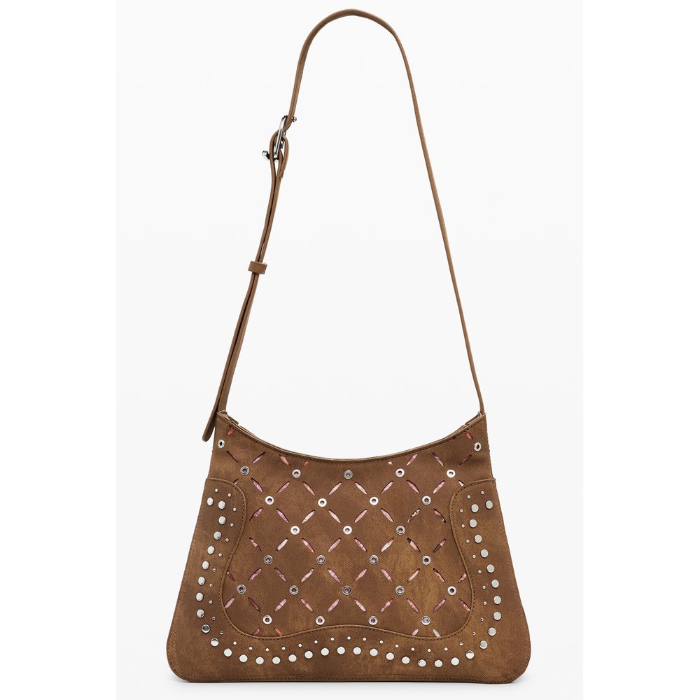 Brown Polyurethane Women's Backpack