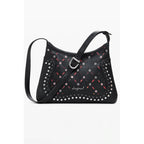 Schwarze Damen-Schultertasche aus Polyurethan