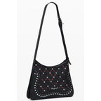 Schwarze Damen-Schultertasche aus Polyurethan