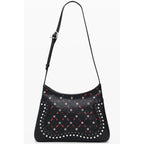 Schwarze Damen-Schultertasche aus Polyurethan