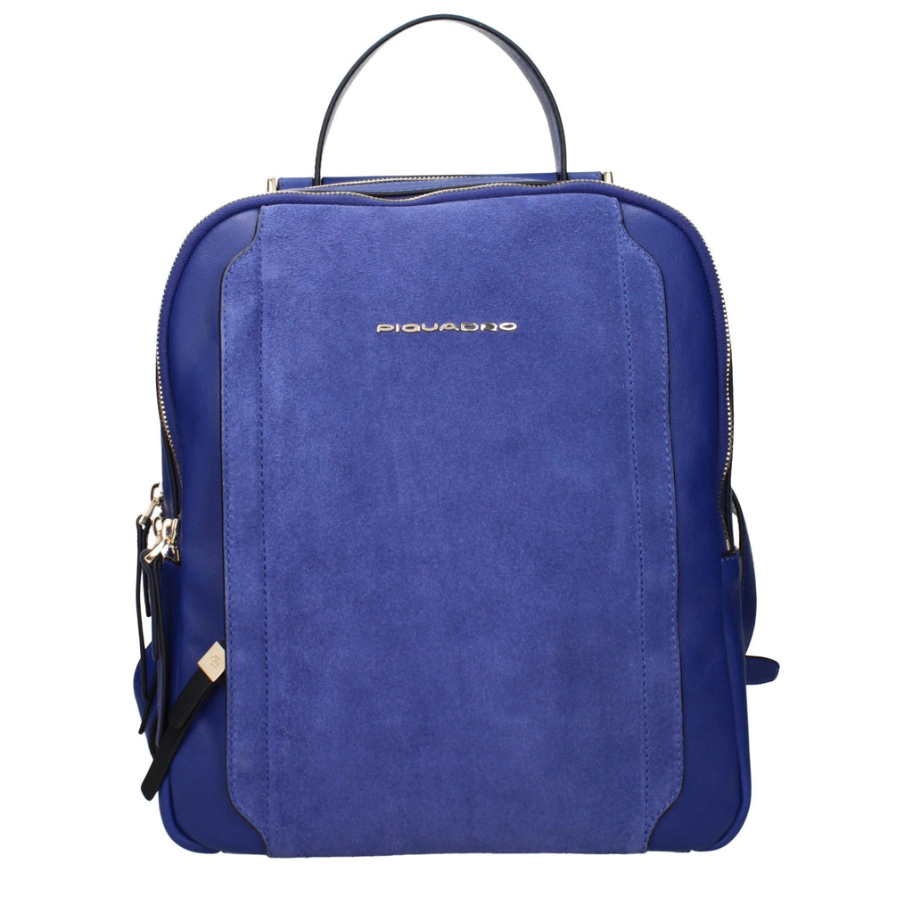 Blauer Lederrucksack