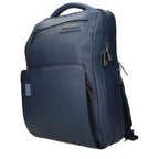 Blue Leather Backpack