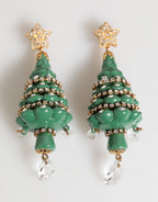 Ohrringe Weihnachtsbaum Messing Gold Mehrfarbig