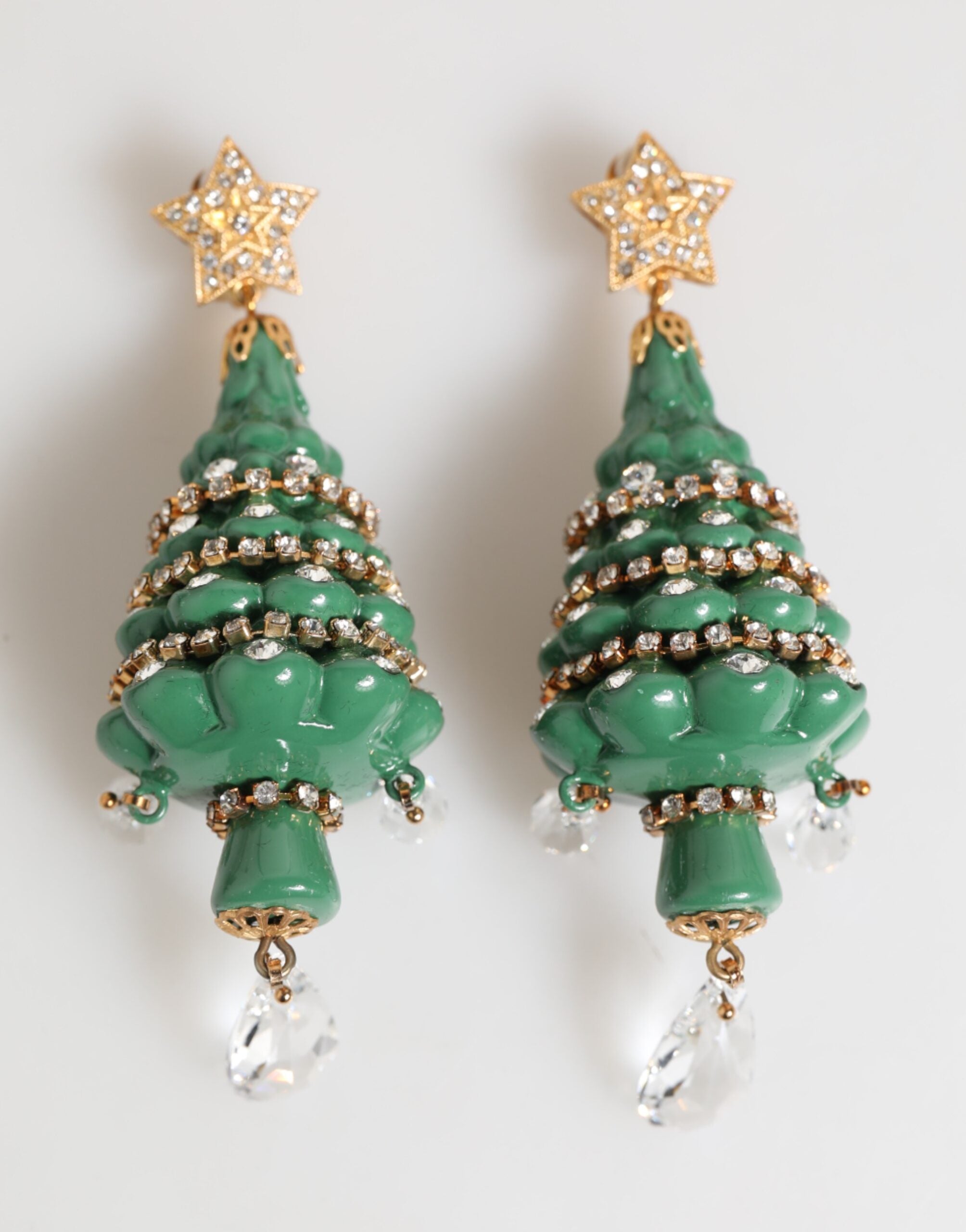 Ohrringe Weihnachtsbaum Messing Gold Mehrfarbig