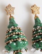 Ohrringe Weihnachtsbaum Messing Gold Mehrfarbig
