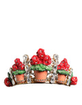 Rot Blumen Blumentopf Kristall Gold Krone Tiara Haarband