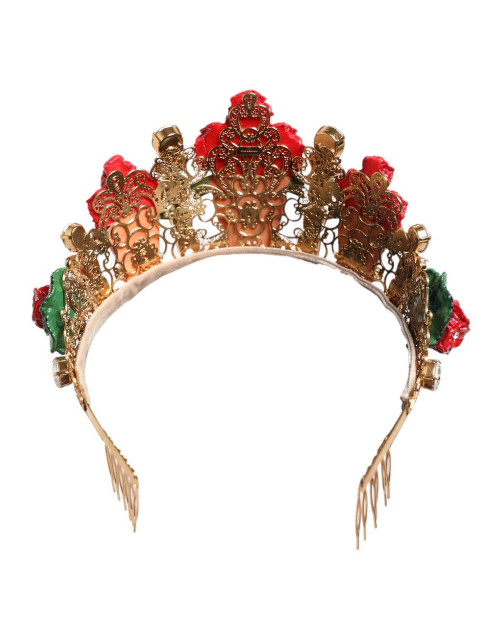 Rot Blumen Blumentopf Kristall Gold Krone Tiara Haarband