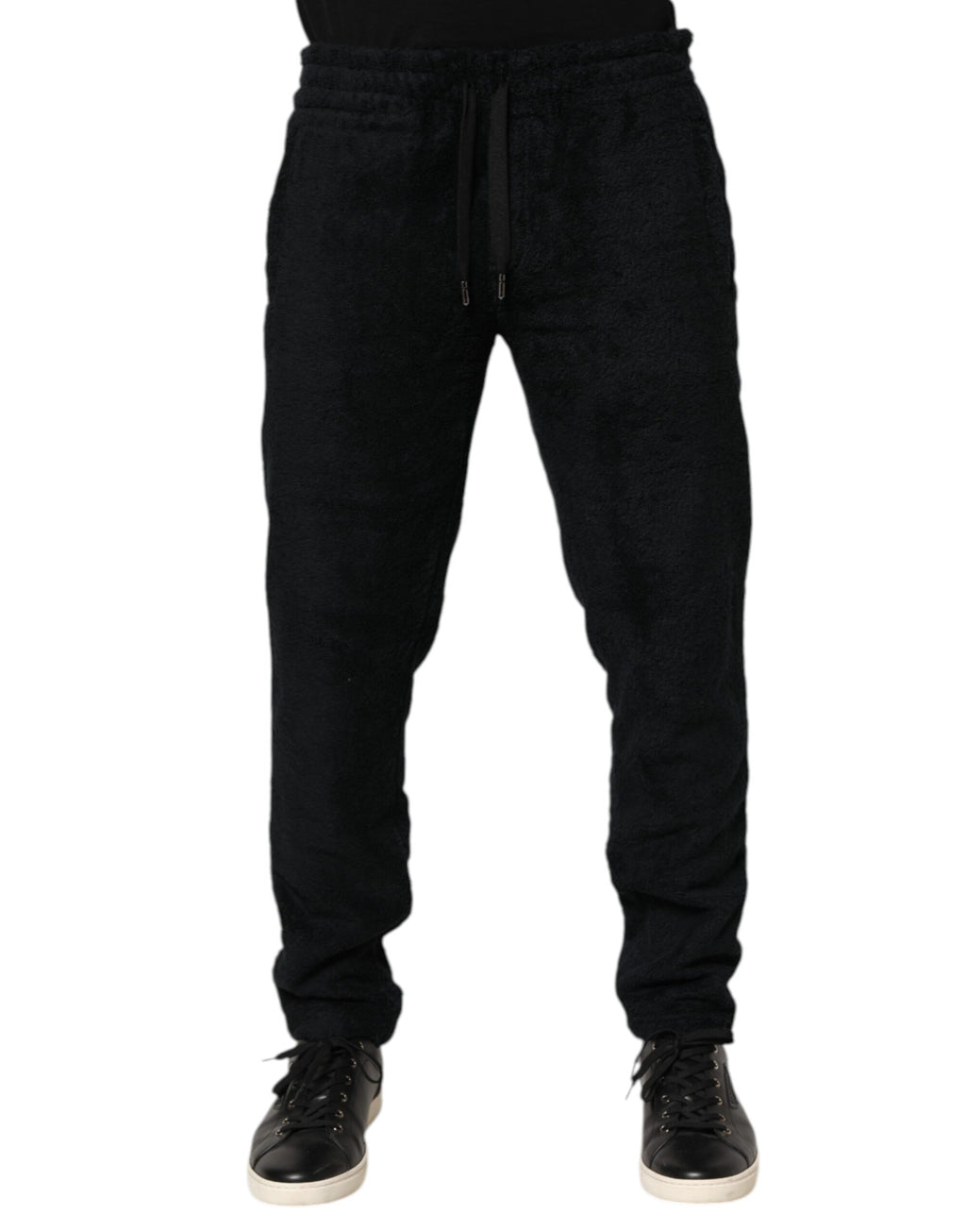 Schwarze Baumwoll-Logo Herren Jogginghose Trainingshose Hose