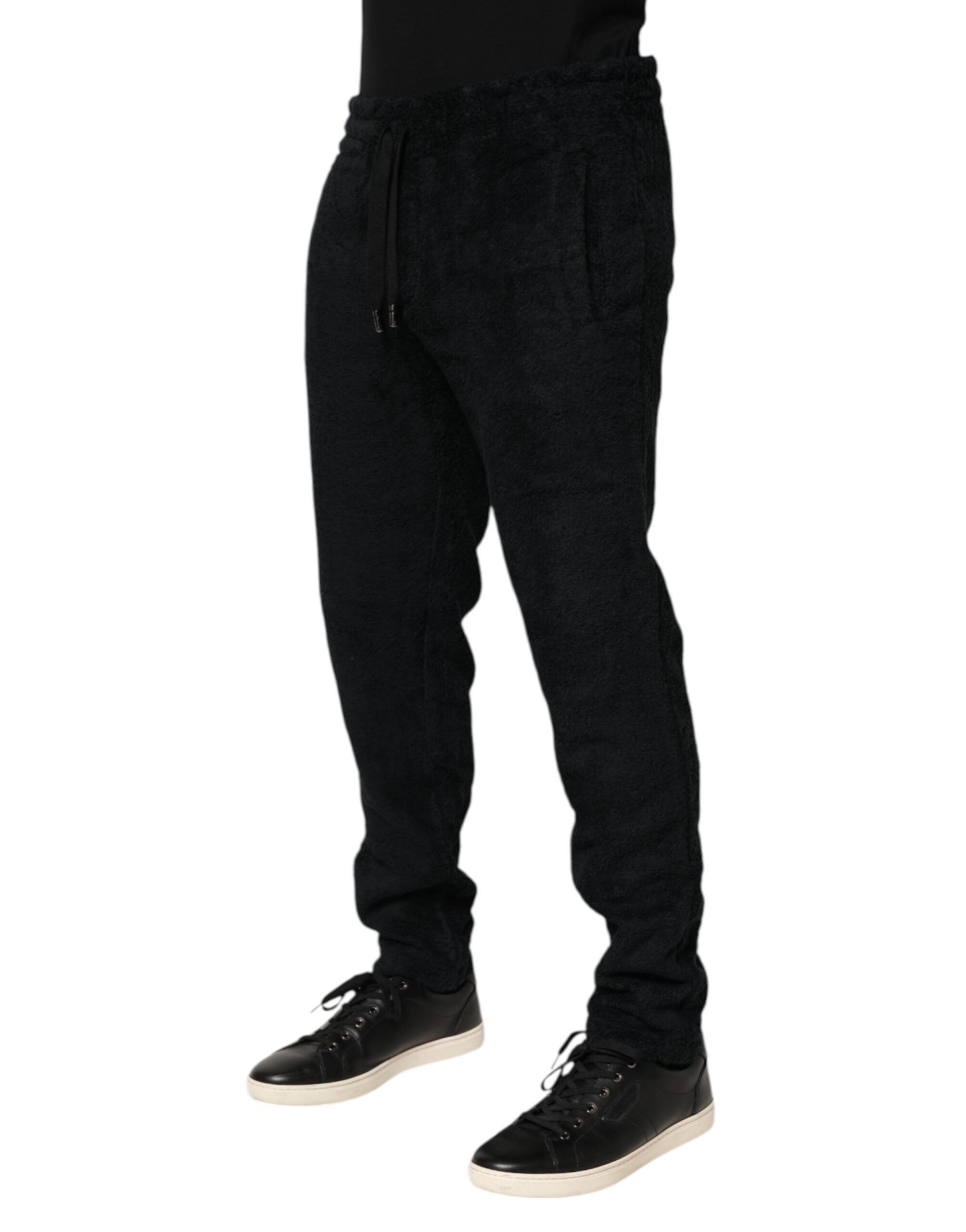 Schwarze Baumwoll-Logo Herren Jogginghose Trainingshose Hose