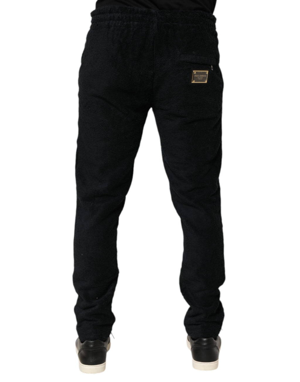 Schwarze Baumwoll-Logo Herren Jogginghose Trainingshose Hose