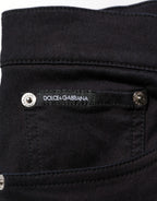 Black Cotton Blend Skinny Men Trouser Pants