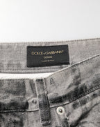 Black Grey Graphic Print Denim Pants Jeans