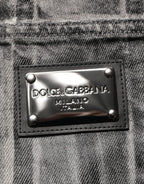 Black Grey Graphic Print Denim Pants Jeans