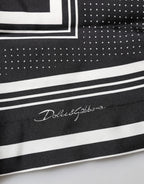 Black White StripeDot Print Casual Polo Shirt