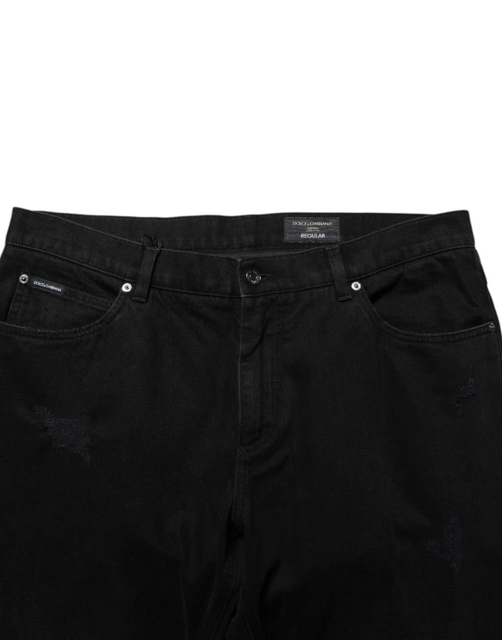 Schwarze Baumwoll-Regular-Denim-Herrenjeans