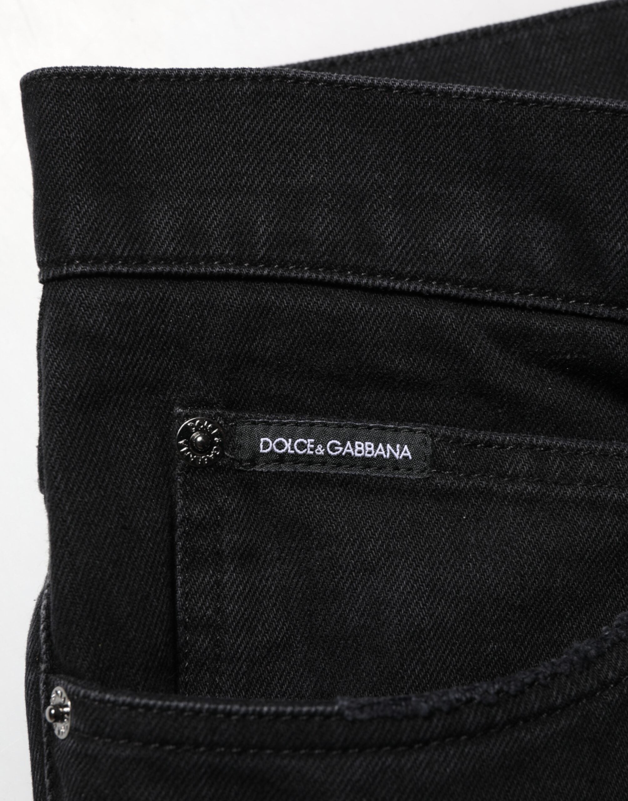 Schwarze Baumwoll-Regular-Denim-Herrenjeans