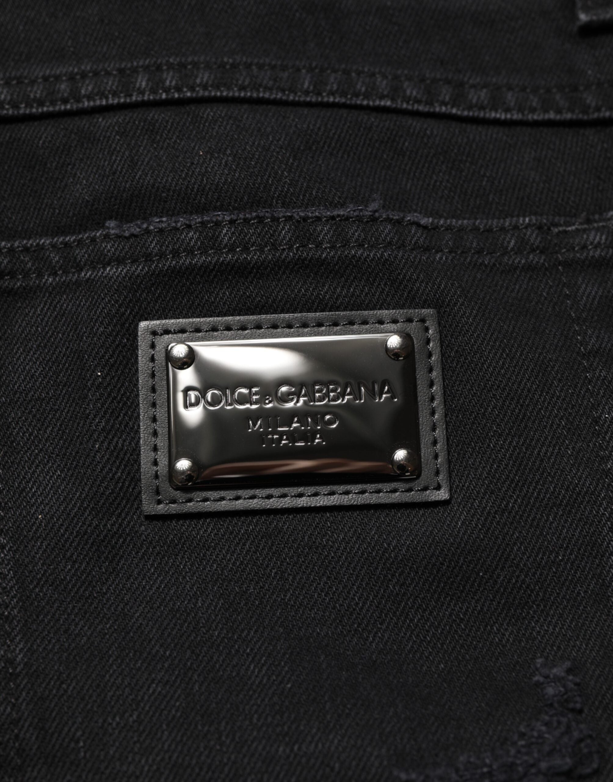 Schwarze Baumwoll-Regular-Denim-Herrenjeans