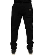 Schwarze Baumwoll-Regular-Denim-Herrenjeans