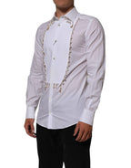 Weißes Baumwollhemd DG Logo Perle GOLD Formal
