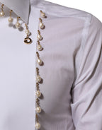 Weißes Baumwollhemd DG Logo Perle GOLD Formal
