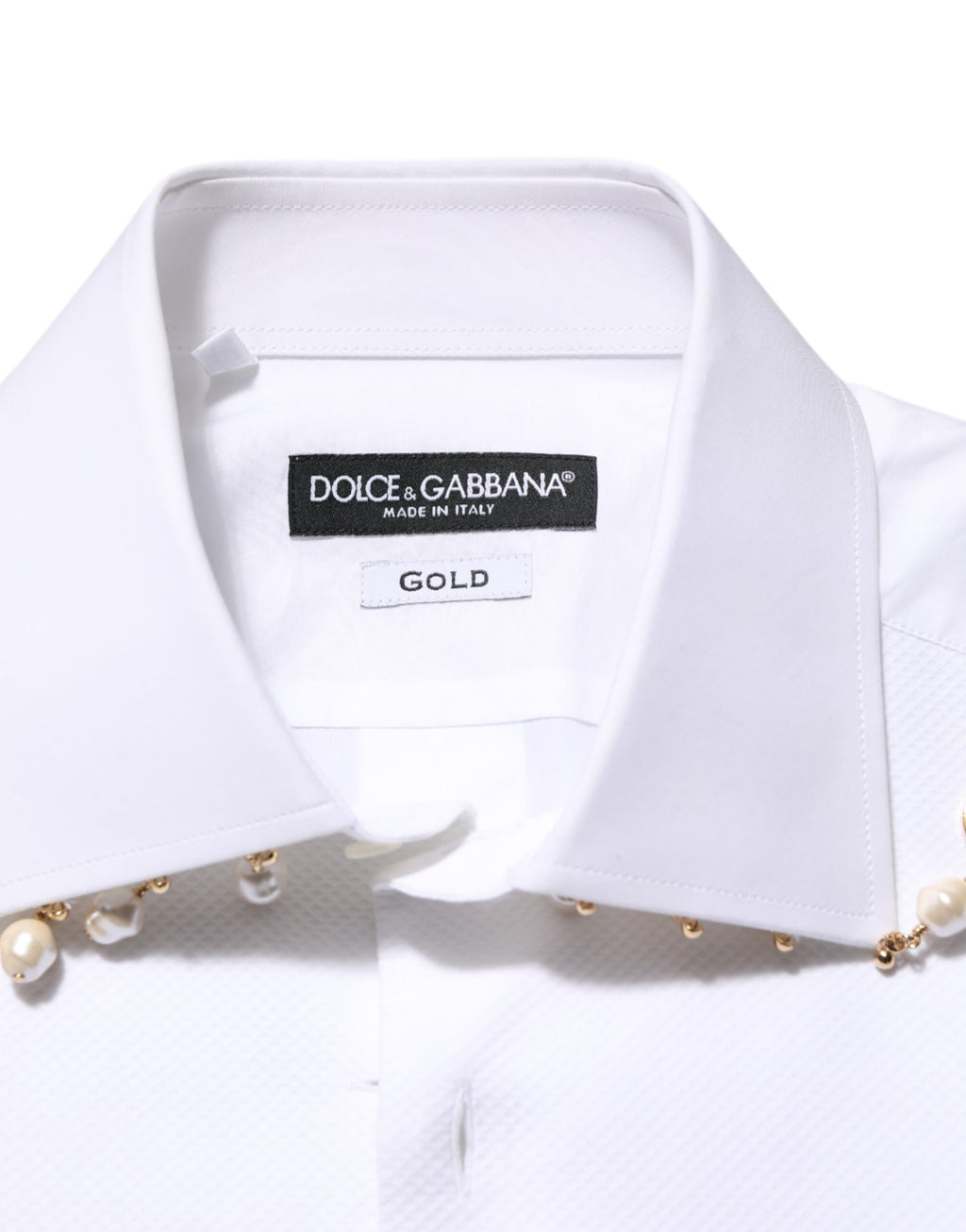 Weißes Baumwollhemd DG Logo Perle GOLD Formal